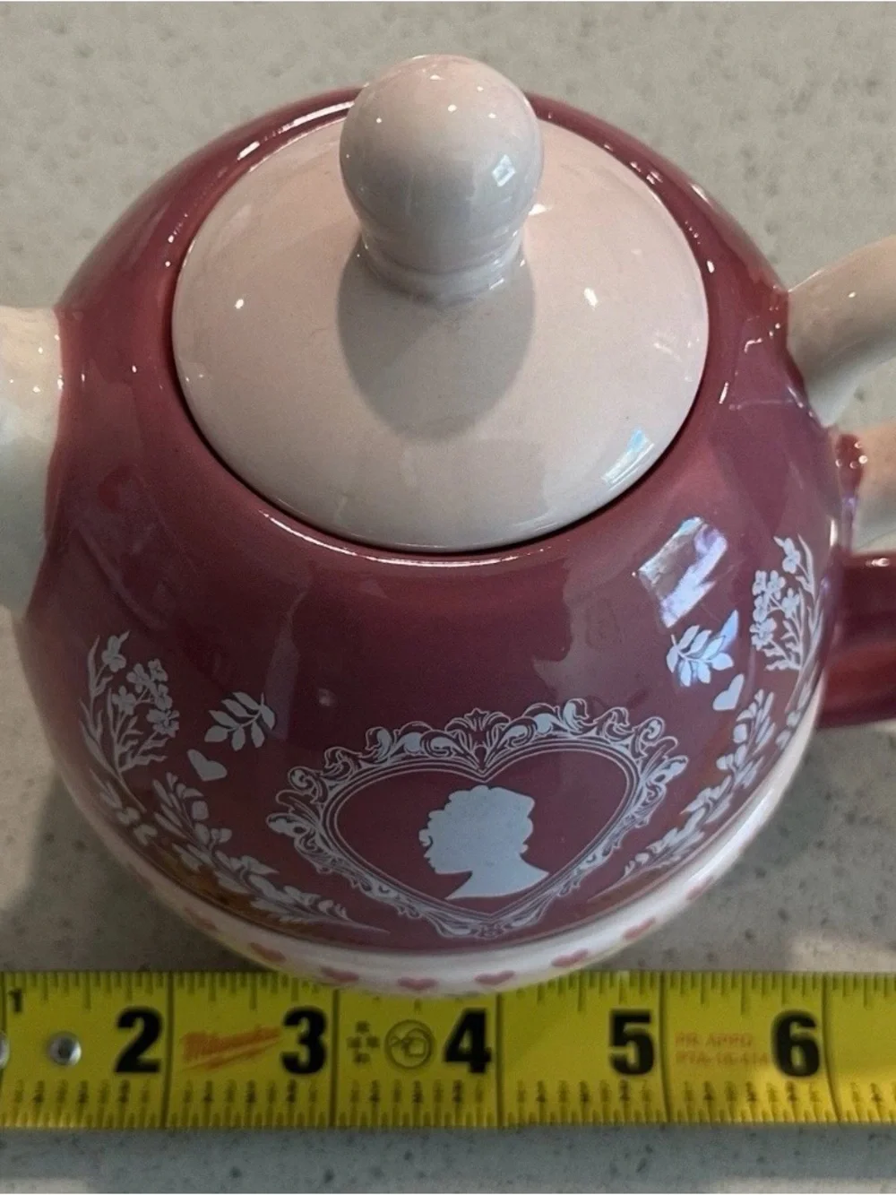 Netflix Bridgerton Pink and White Heart Silhouette Teapot